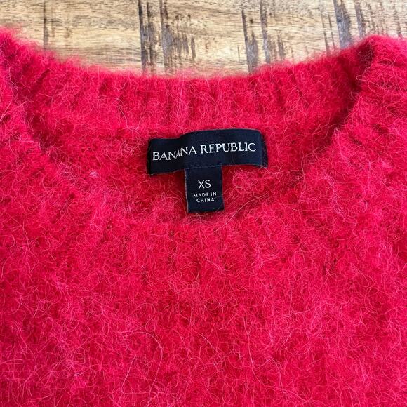 Banana Republic Sweater Womens XS Rainbow Ombre Stripe Alpaca Blend Red Pink - Picture 4 of 9